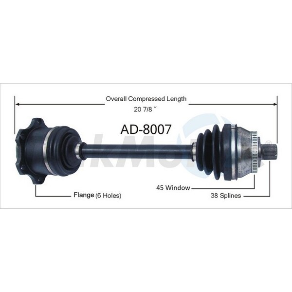 Surtrack Axle Cv Axle Shaft, Ad-8007 AD-8007 - main